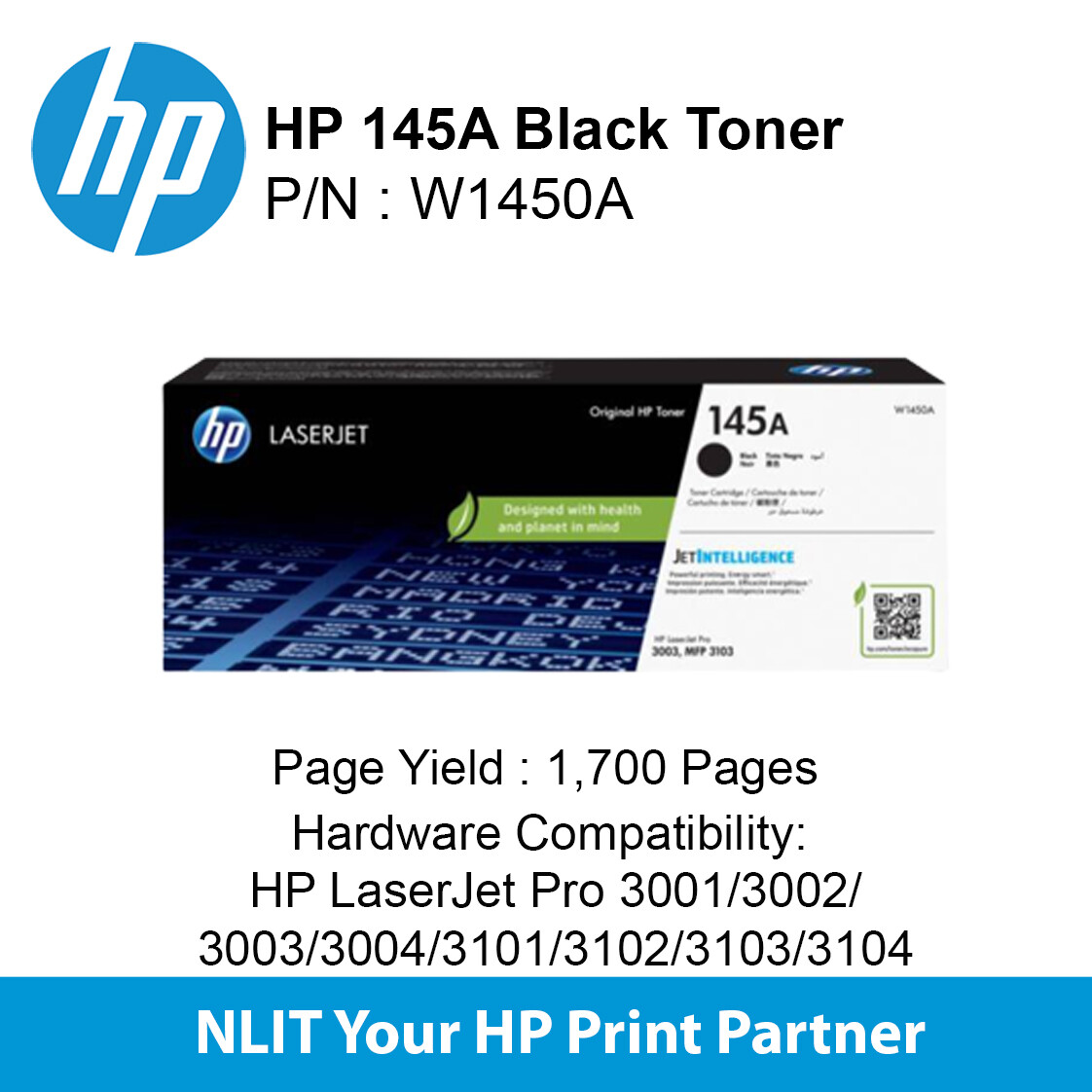 HP Original Toner : HP 145A Black : Std : 1,700pgs : W1450A | Lazada