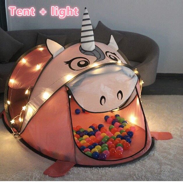 Forever Star Kids Tent Portable Foldable Dinosaur/Unicorn/Panda Children's Play Tent Picnic Tent Cute Animal Indoor Outdoor Play Kids Toys for Boys Girls Gift