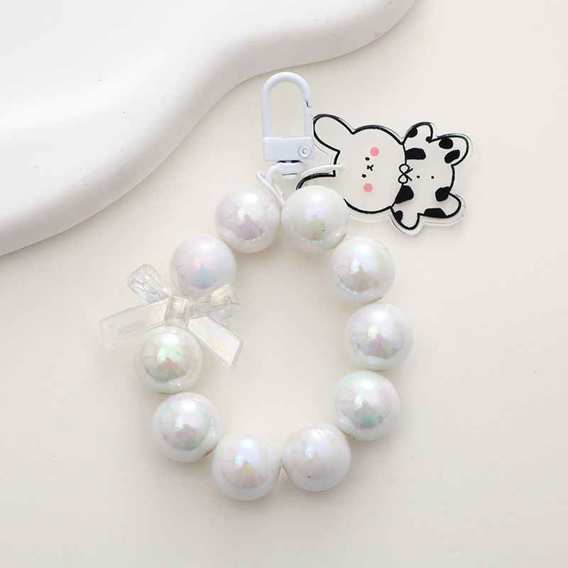 【ZNBY】Mobile Phone Strap, Hand Strap, Beaded Hand Strap Decorated with Colorful Crystal Beads, Portable, with Cute Cartoon Acrylic Hanging