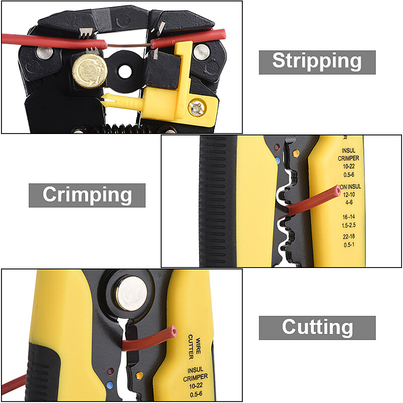 [Ready stock] KIPRUN Crimper Cable Cutter Automatic Wire Stripper Multifunctional Stripping Tools Crimping Pliers Terminal 0.2-6.0mm2 tool