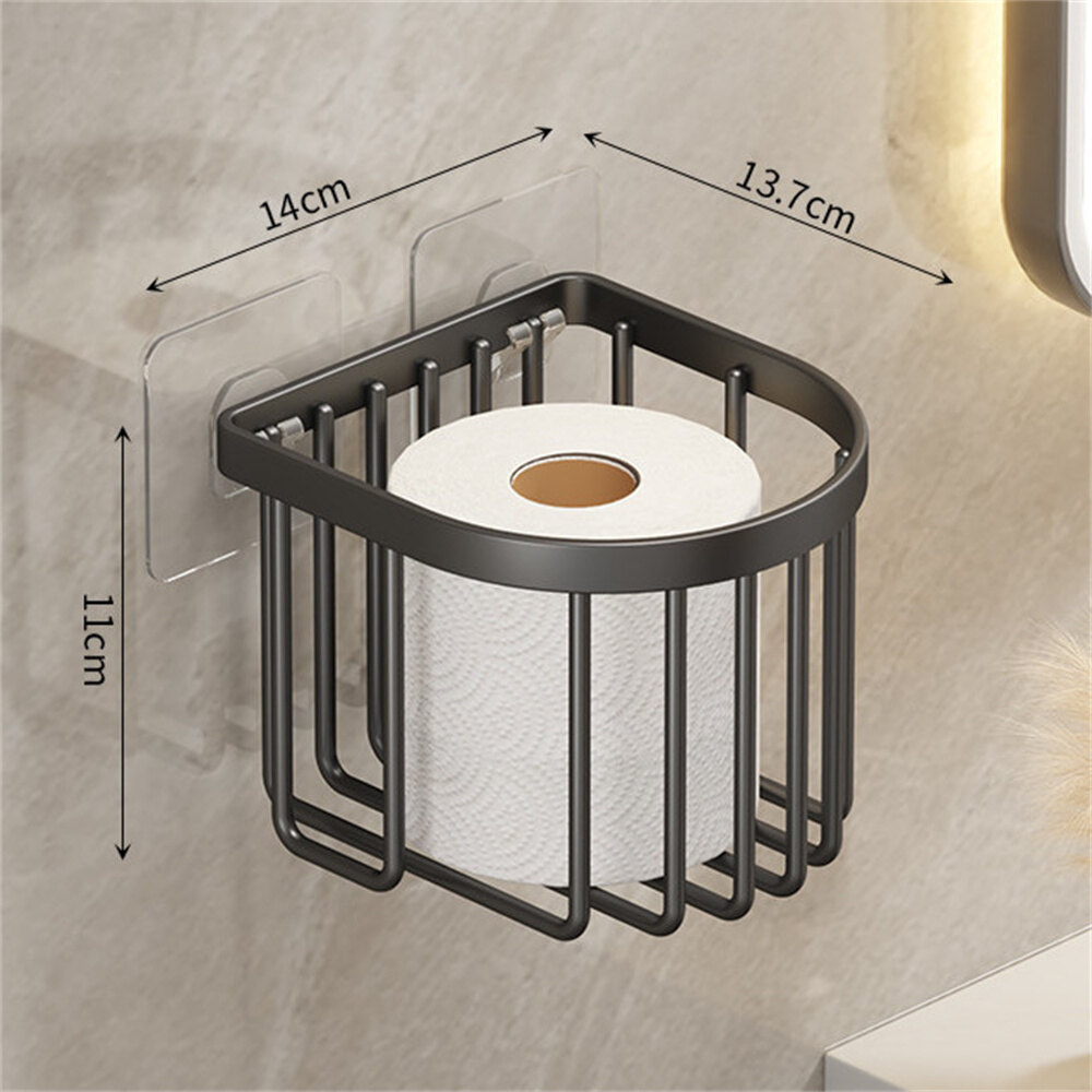 Shampoo Holder For Bathroom Bathroom Storage Rack Without Drilling Aluminum Toilet Shelf No Drill Shower Storage Wall-mounted Bathroom Organizer