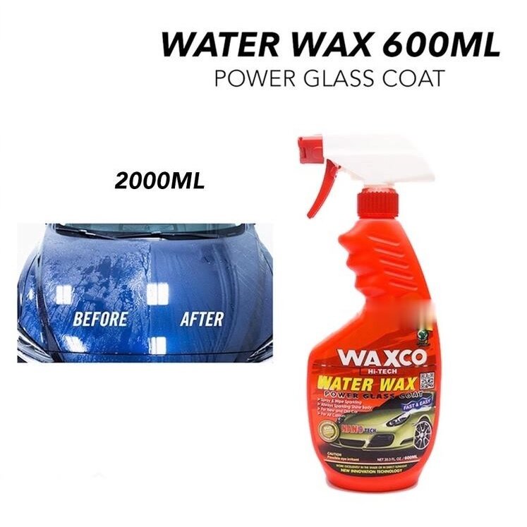 Waxco HiTech Water Wax Power Glass Coat car wax spray nanotech wax air kereta 600ml Lazada