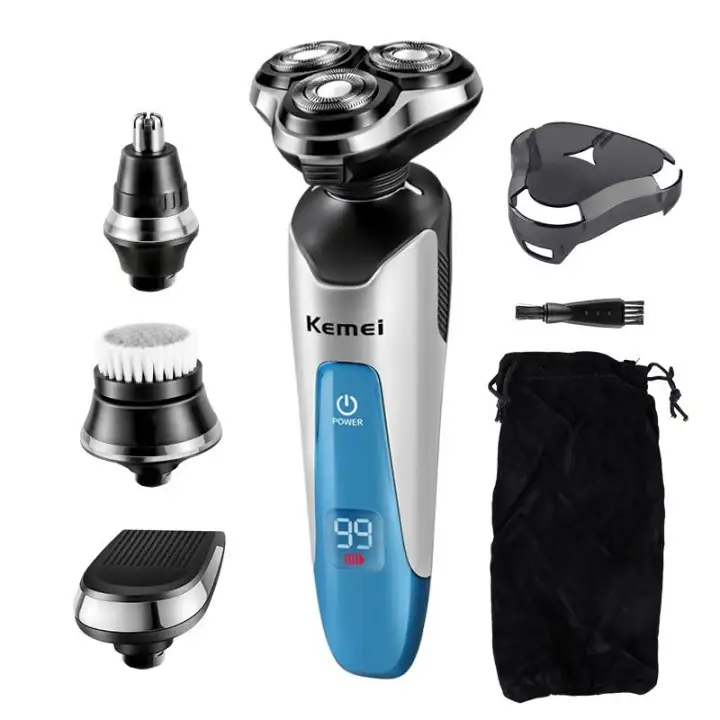 Kemei 4 In 1 Electric Shaver Washable Nose Hair Trimmer Electric