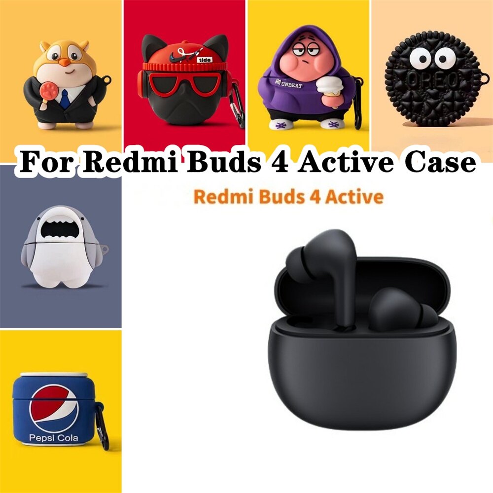 READY STOCK! For Redmi Buds 4 Active Case Creative Cartoons for Redmi Buds 4 Active Casing Soft Earphone Case Cover