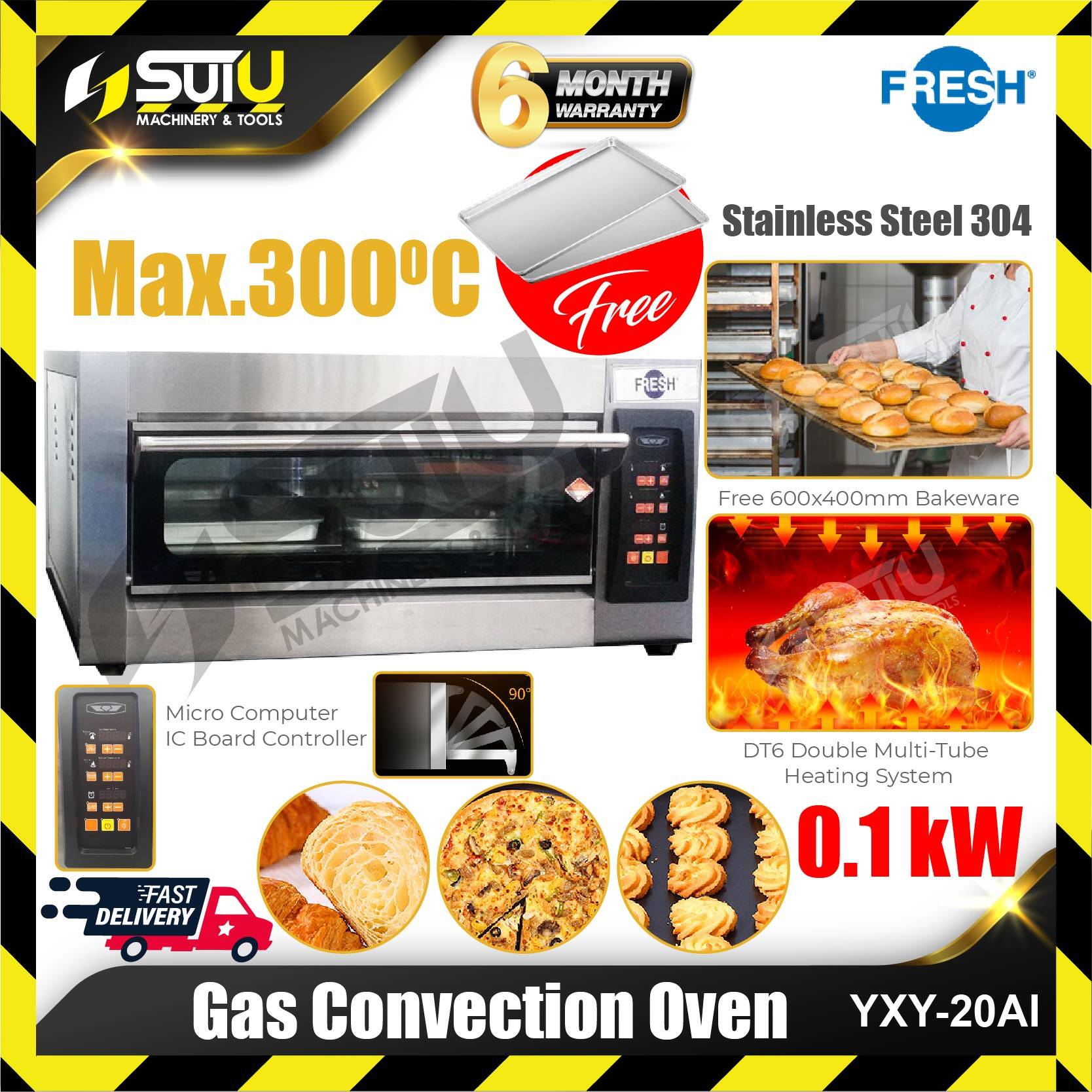 FRESH YXY20AI 1 Layer Commercial Gas Convection Oven 0.1kW Lazada