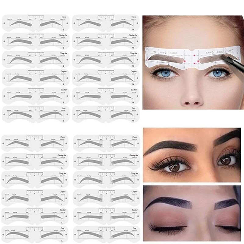 Lazy Quick Eyebrow Stickers Eyebrow Card Template Eyebrow Aids Guide Tattoos Makeup Tools Adjustable