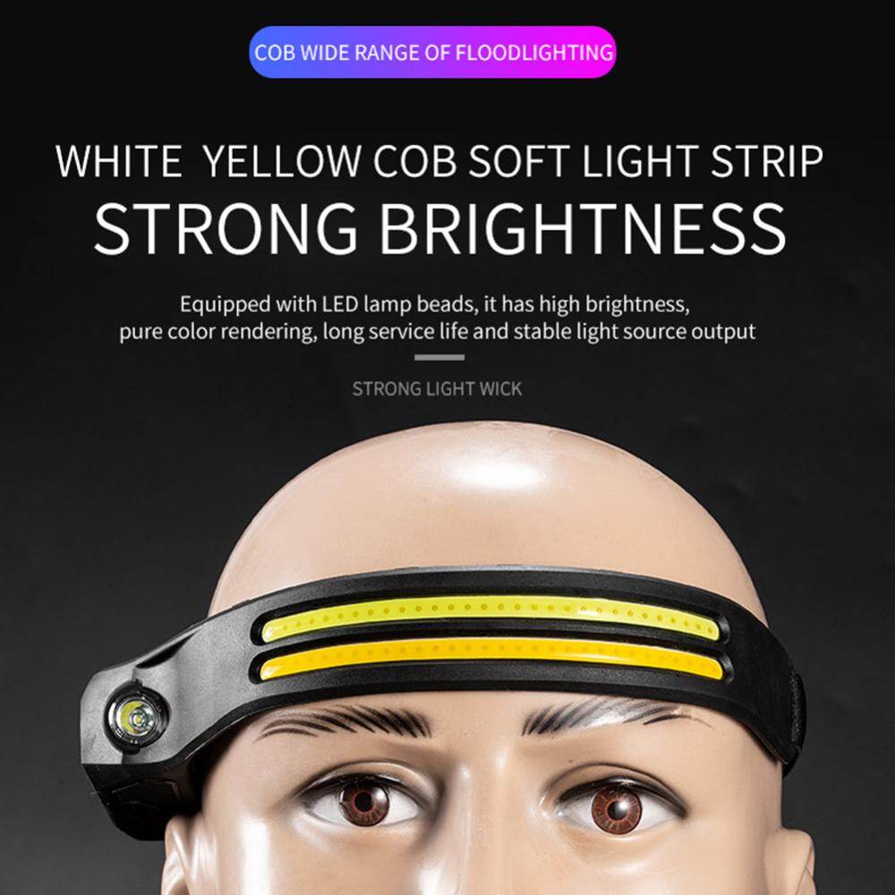 Type C Charging Head Flashlight 330LM Headlight Gesture Control Camping Searchlight LED Camping Lamp for Outdoor Camping