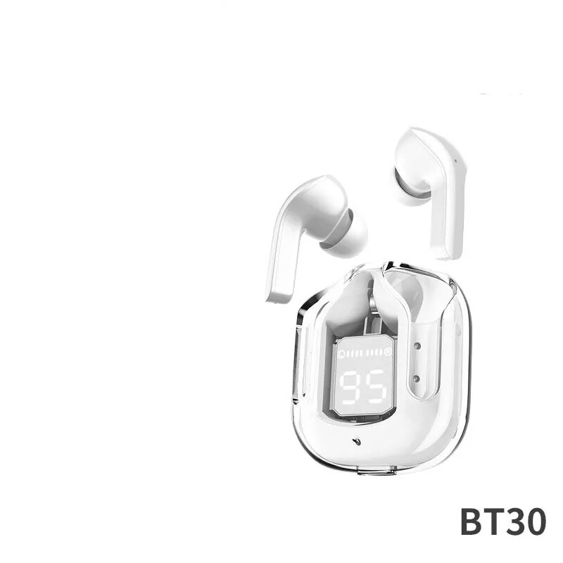 ♥ Thanh toán khi nhận hàng ♥  BT30 TWS Tai nghe Bluetooth không dây Hi-Fi Màn hình LED trong suốt Tai nghe Bluetooth Stereo Heavy Bass Đồng Ring Horn Tai nghe có micrô