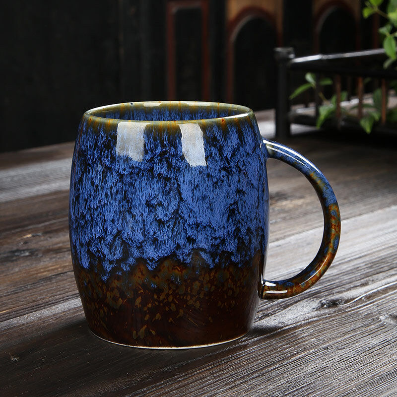 480ML Creative Mug Large Capacity Ceramic Cup Couple Japanese-Style Coffee Cup Office Milk Cup Teacup Kiln Baked Drinking Mug