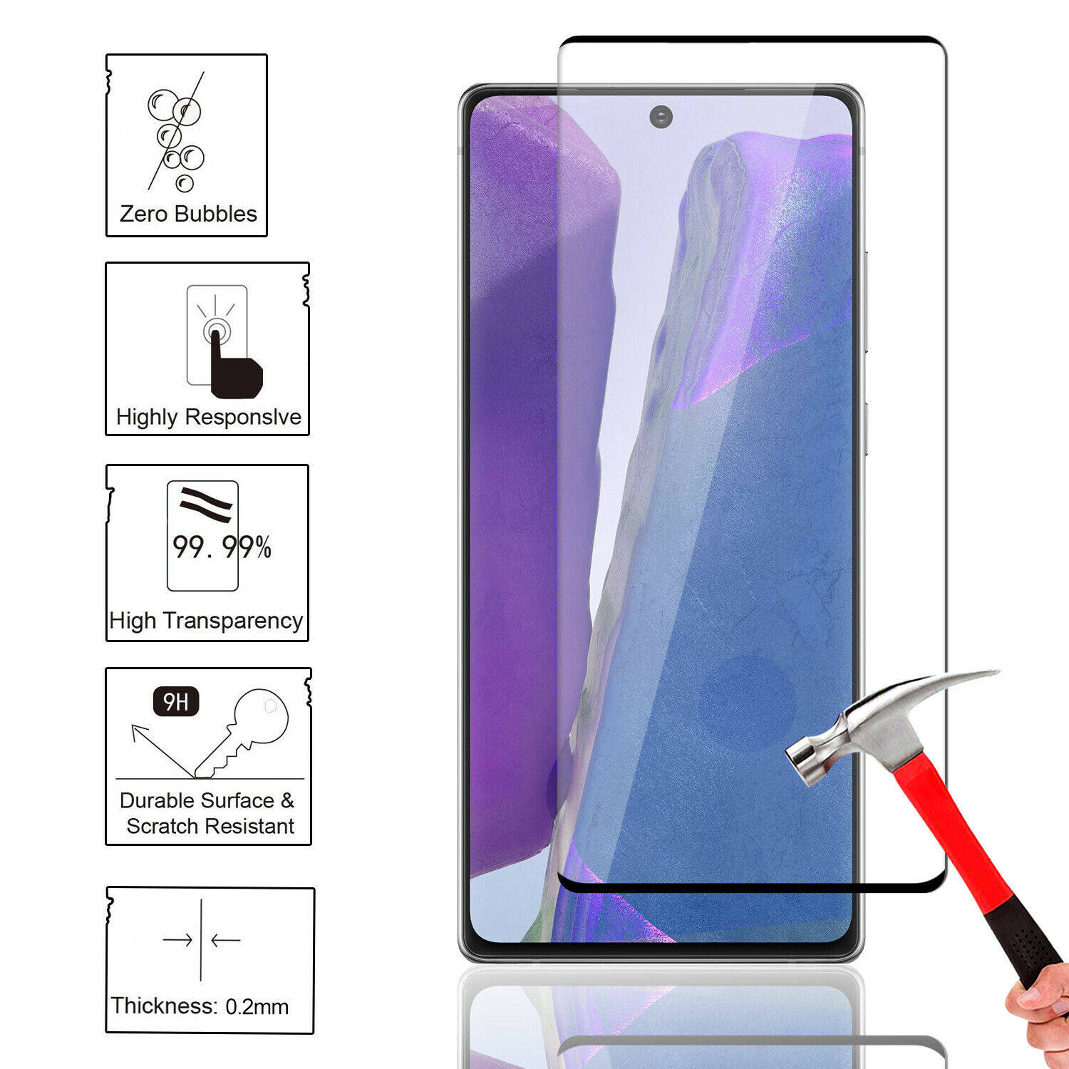 For Samsung Galaxy Note20/20 Ultra 3D Tempered Glass Film Full Screen Protector