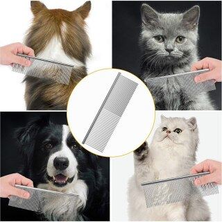 Pet Dematting Comb - Stainless Steel Pet Grooming Comb for Dogs and Cats thumbnail