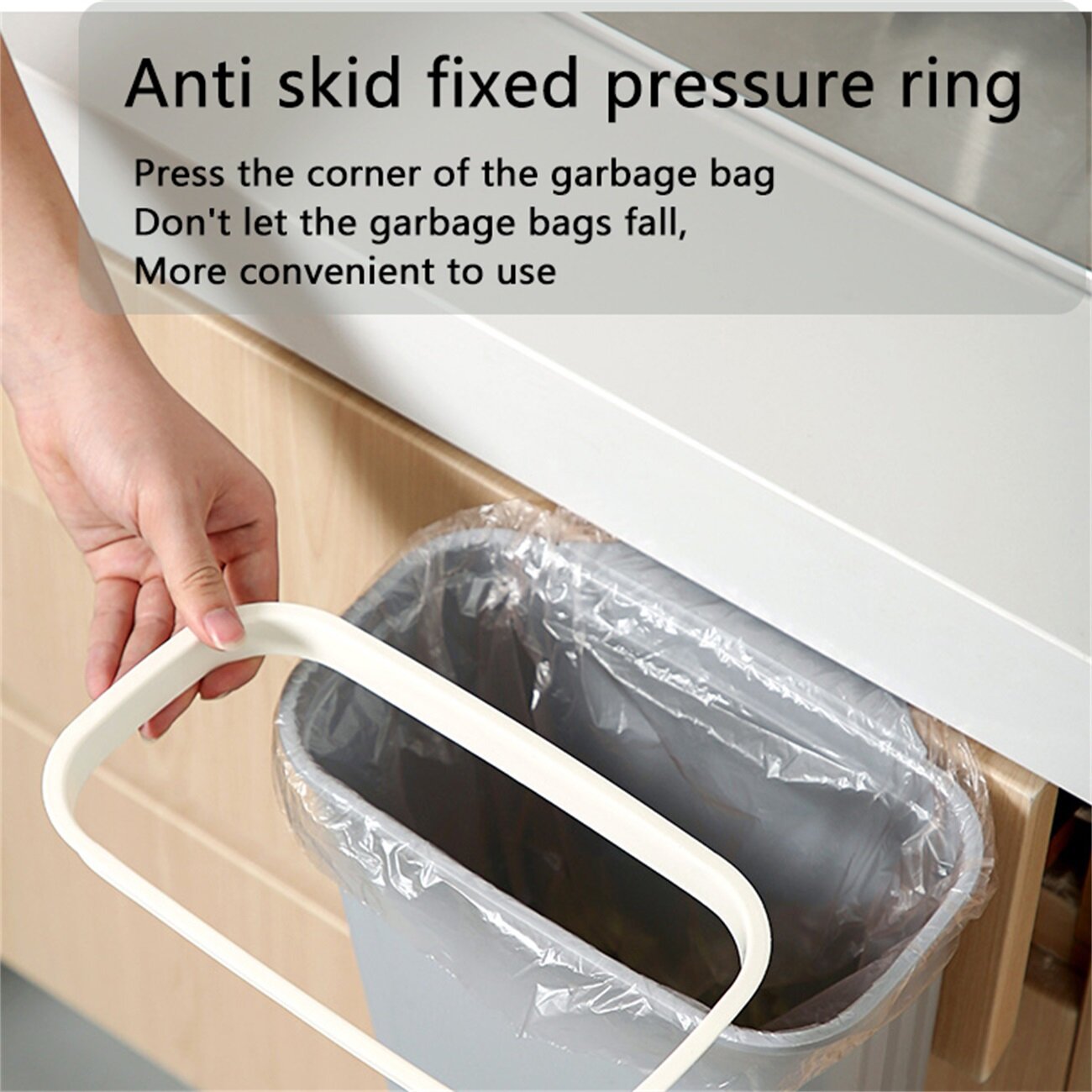 Homenhome Waste Bin Hanging Trash Can Classificable Bin Hitchable Cabinet Garbage Basket for Kitchen