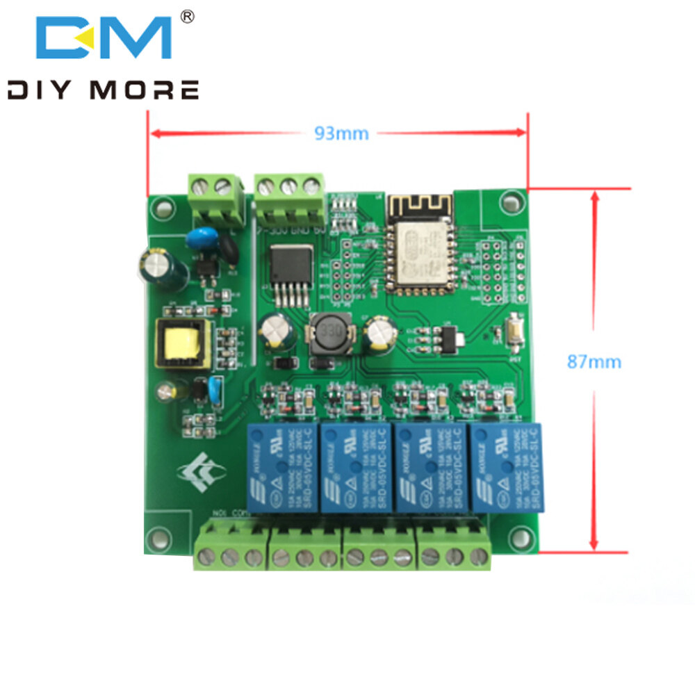 diymore Esp8266 Wifi Duy Nhất/Bốn cách mô-đun Rơle ESP-12F bảng mạch phát triển DC5-80V AC/DC