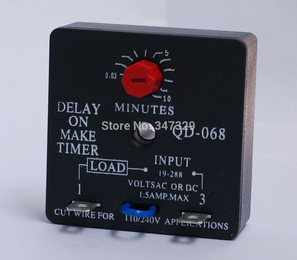 Time delay relay qd-068 delay on make timer with 0.03~10minutes adjustable delay universal 19~288vac fits adm-2 td69 icm102