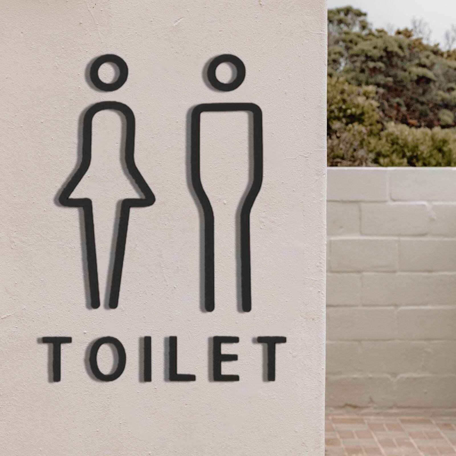 colaxi 2x Toilet Sign WC Sign Male Female Hotel Wall Office Nordic Door