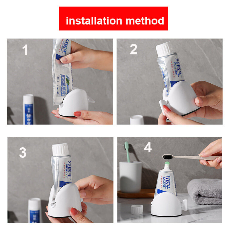 1 Cái Phụ Kiện Phòng Tắm Mới Kem Đánh Răng Ép Kem Đánh Răng Dispenser Ống Ép Sữa Rửa Mặt Báo Chí Cán Chủ Cho Trẻ Em