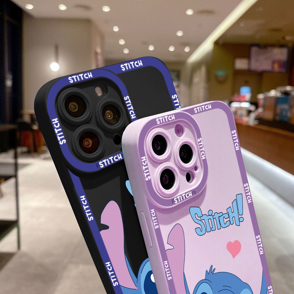 Jizetin Phone Case Casing For Redmi Note 11 Note 11 Pro Note 11 Pro 5G Note 11S Note 10 Note 10 5G Note 10 Pro Note 10S Case For Girls Boys Cute Cartoon Stitch Soft Rubber Casing Full Cover Camera Protection Design Shockproof Case