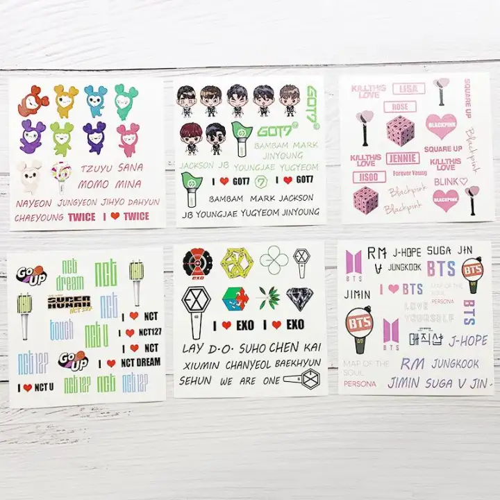Kpop Bts Bt21 Sticker Tattoo Sticker Tata Cooky Chimmy Koya Shooky