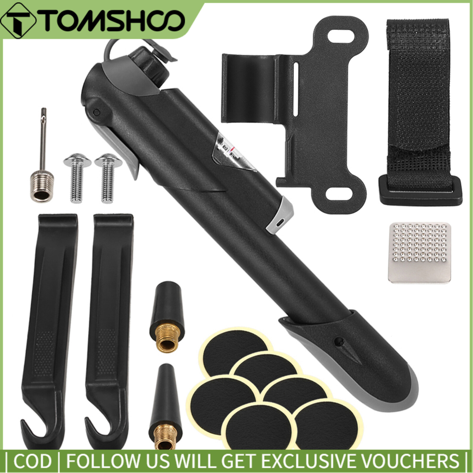 GIYO Mini Bike Pump Bicycle Pump 120 PSI High Pressure Bicycle Air Pump With Built-in Pressure Gauge Puncture Repair Kit Fits for Presta & Schrader Valve Manual Changing