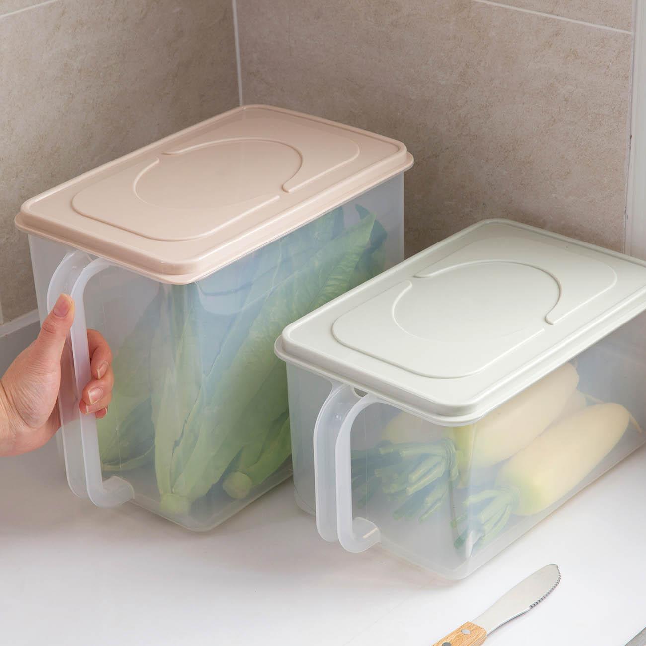 CNMF Food Storage Box With Handle Refrigerator Plastic Fruit Vegetable Storage Box