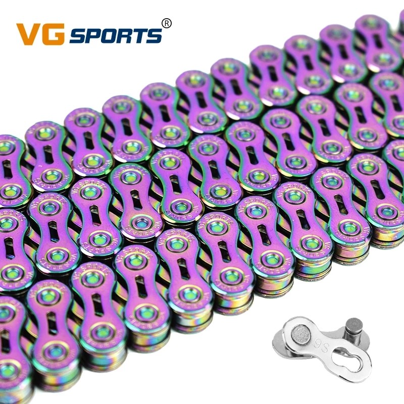 VG Sports 8/9/10/11 speed Colorful Bicycle chain full hollow half hollow bike chain mountain
