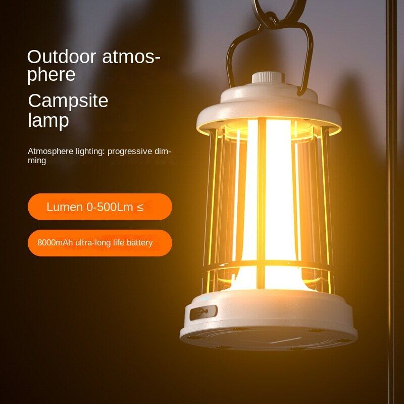 Outdoor multi-function 8000mAH large-capacity retro camping lights 7 color mode IPX 5 waterproof led tent horse lights waterproof long battery life