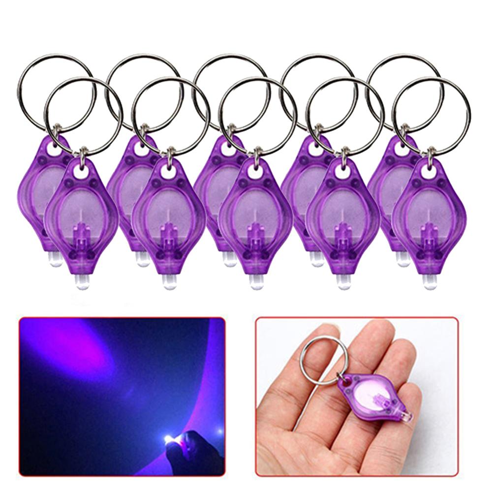 Móc Khóa UV Mini Đèn Pin LED Đèn UV Đèn Vòng Chìa Khóa Đèn Pin Máy Dò Hộ Chiếu Tiền Tệ ID Cầm Tay