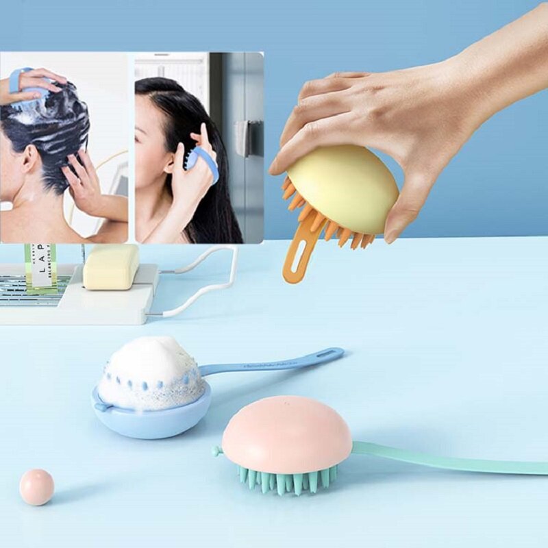Handheld Hair Comb Wet Dry Shampoo Brush Head Body Scalp Massage Brush Hair Washing Bath Comb Hair Washing Tools
