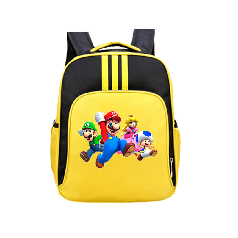 SUPER MARIO Boys Girls Oxford Cloth Backpack Cartoon Anime Backpack Print Backpack Children Fashion Elementary School Students Cute School Bag 0350 Kids School Bag