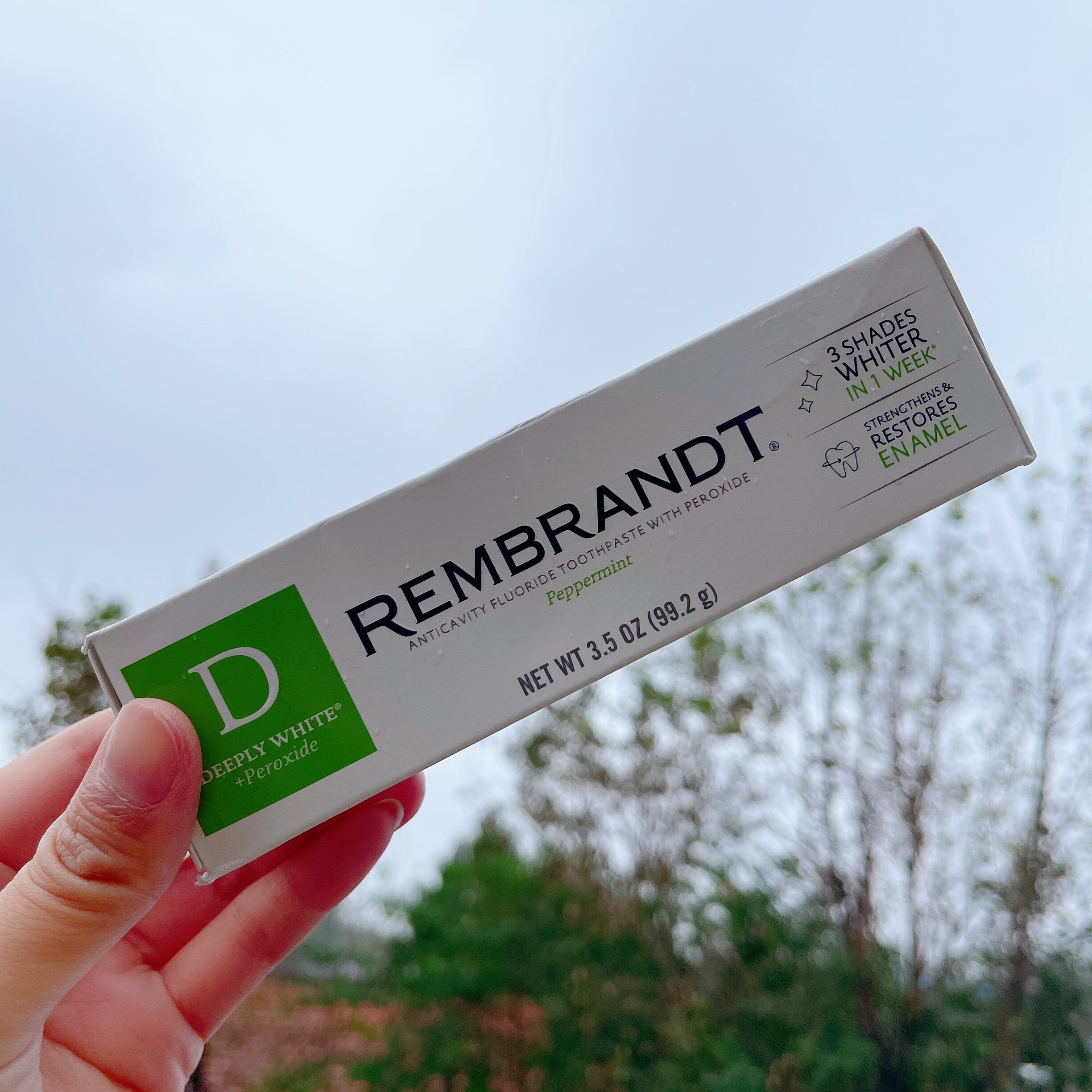 American Rembrandt toothpaste fluoride mint green fresh breath red