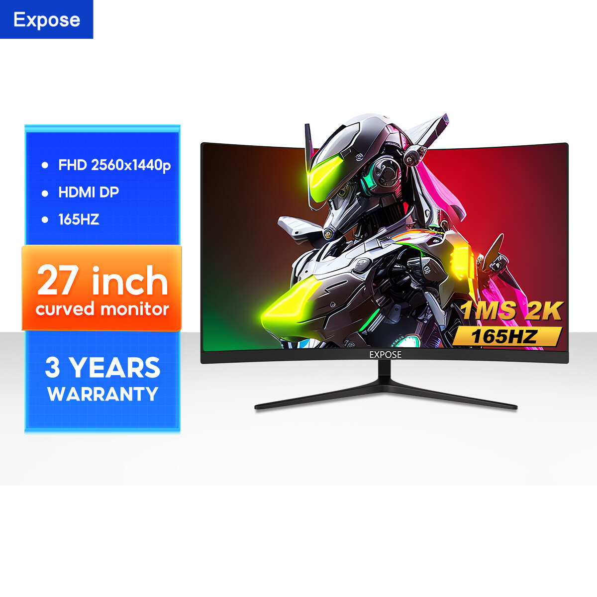 Monitor PC 24 Inch Gaming Monitor 27 Inch Curved 165HZ With Speaker