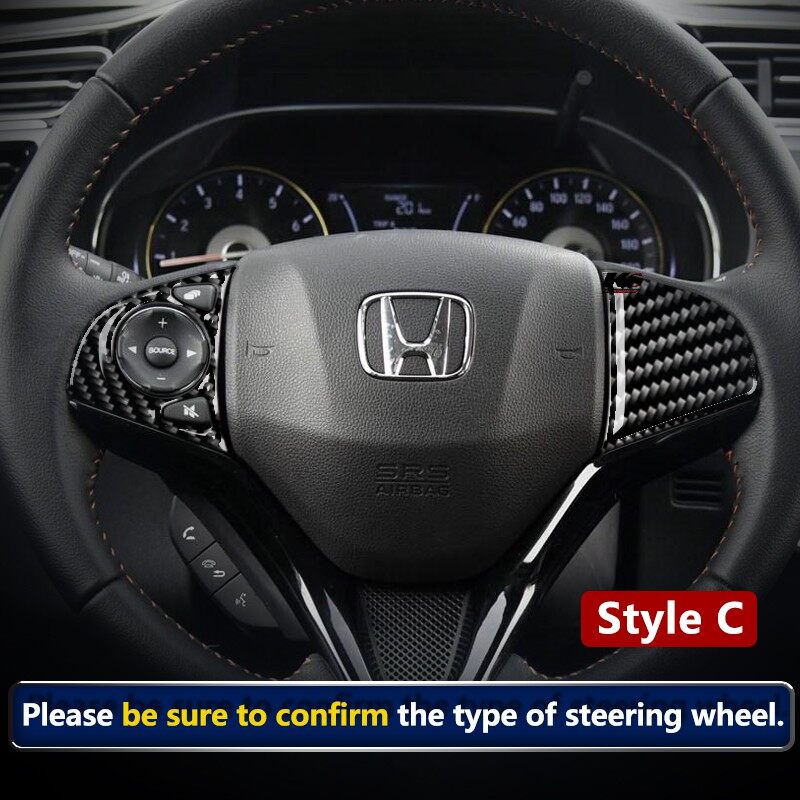 HYSssss Car Carbon Fiber FIT jazz honda CRV HRV ODYSSEY steering wheel button sticker Auto department