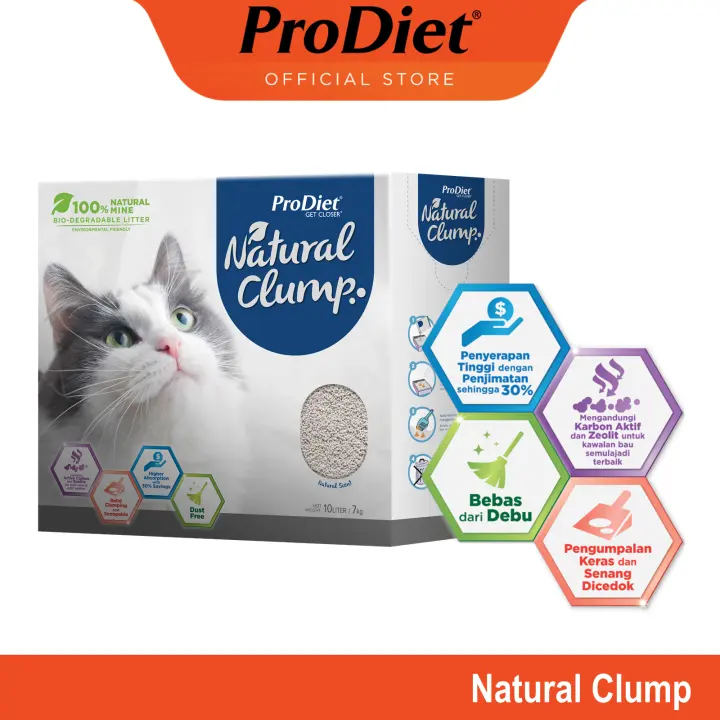 Prodiet Cat Litter Natural Clump 10l Pasir Kucing Lazada