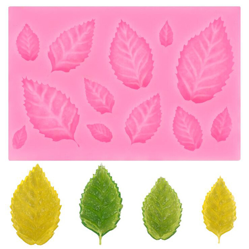 Rose Leaf Silicone Mold Leaves Fondant DIY Cake Decorating Tool Candy Chocolate