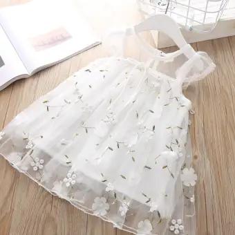 newborn baby girl white dress