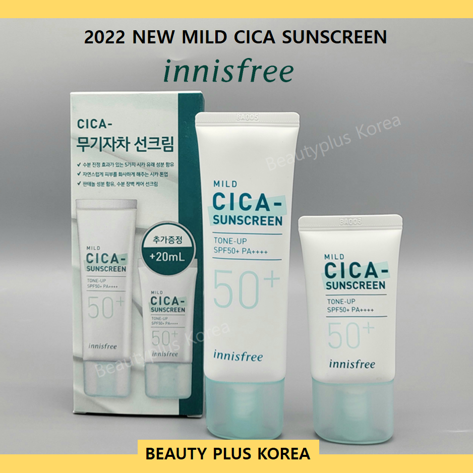 [Innisfree] Mild CicaSunscreen 50ml+20ml (ToneUp) 2022 new suncream