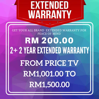 Extended Warranty 2+2 Years From Price Tv Rm1001.00 To Rm1500