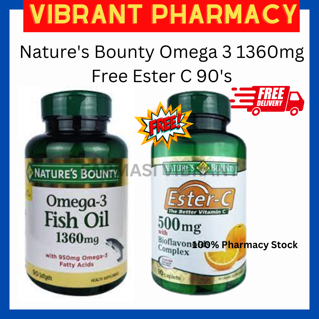 (EXP 07/2023) NATURE'S BOUNTY OMEGA 3 FISH OIL 1360MG 90's Nature