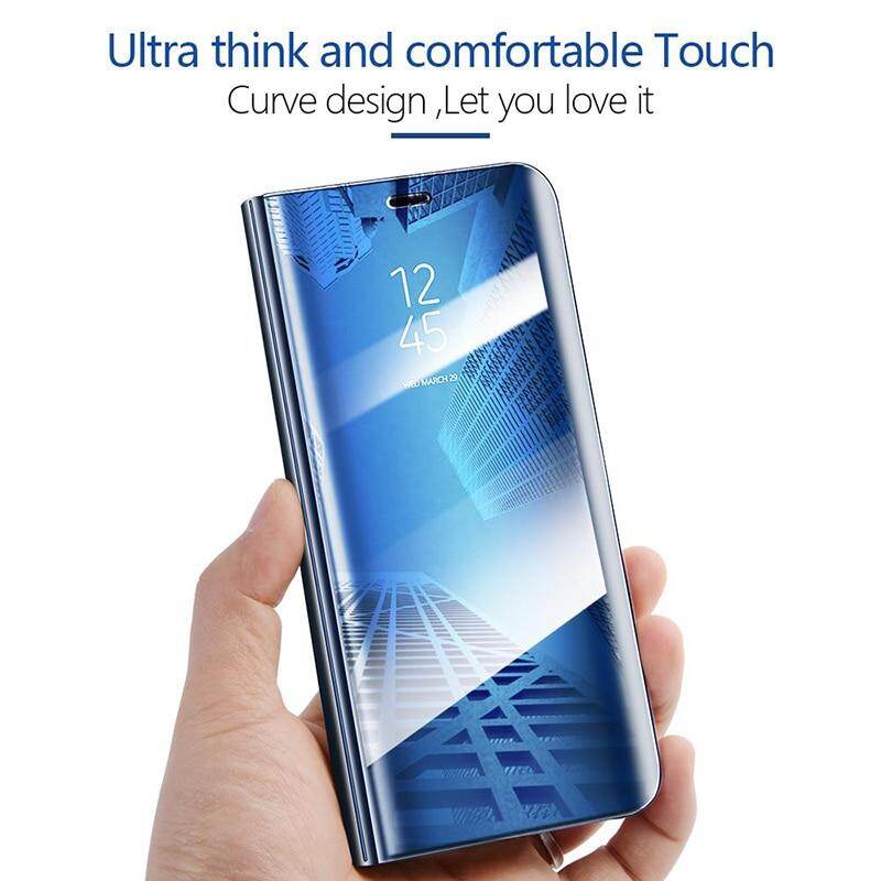 Dành Cho Samsung Galaxy Note 8 Ốp Điện Thoại Ốp Lưng Trong Suốt Thông Minh Chân Đế Lật Ốp Gương