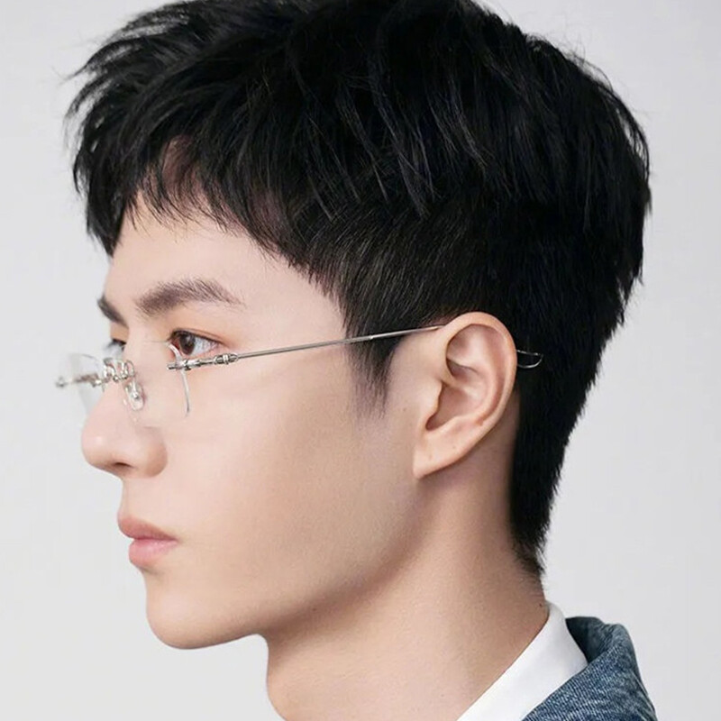 Frameless Myopia Glasses Anti-Blue Light Glasses Square Frame Glasses PTQ