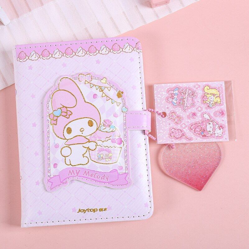 New Anime Kawaii Sanrio Kuromi Notebook Cinnamoroll My Melody Girl Student Cartoon Magnetic Buckle Ledger Diary Stationery Gift