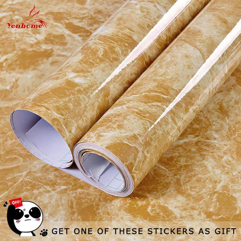 Yenhome Vàng Ngọc Cẩm Thạch Chống Thấm Nước Chống Thấm Dầu Tủ Bếp Dán Tường Cho Phòng Tắm Dễ Dàng Loại Bỏ Đồ Nội Thất Đổi Mới 40*100cm