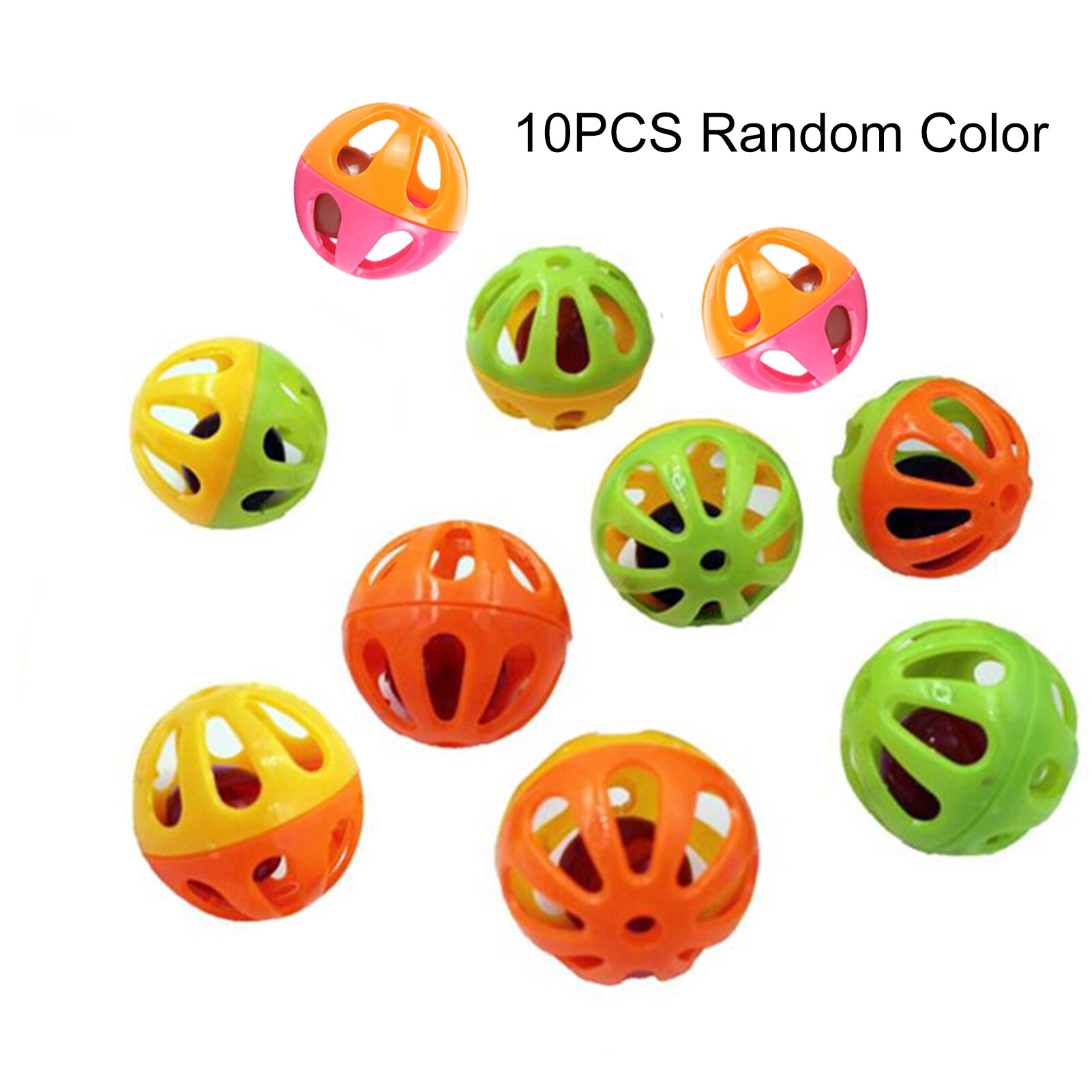 Cute Kitty Playthings With Bells Interactive Cat Bed Rattles Colorful Cat Toy Rattles Cat Bell Ball Toy Set Plastic Jingle Balls For Cats