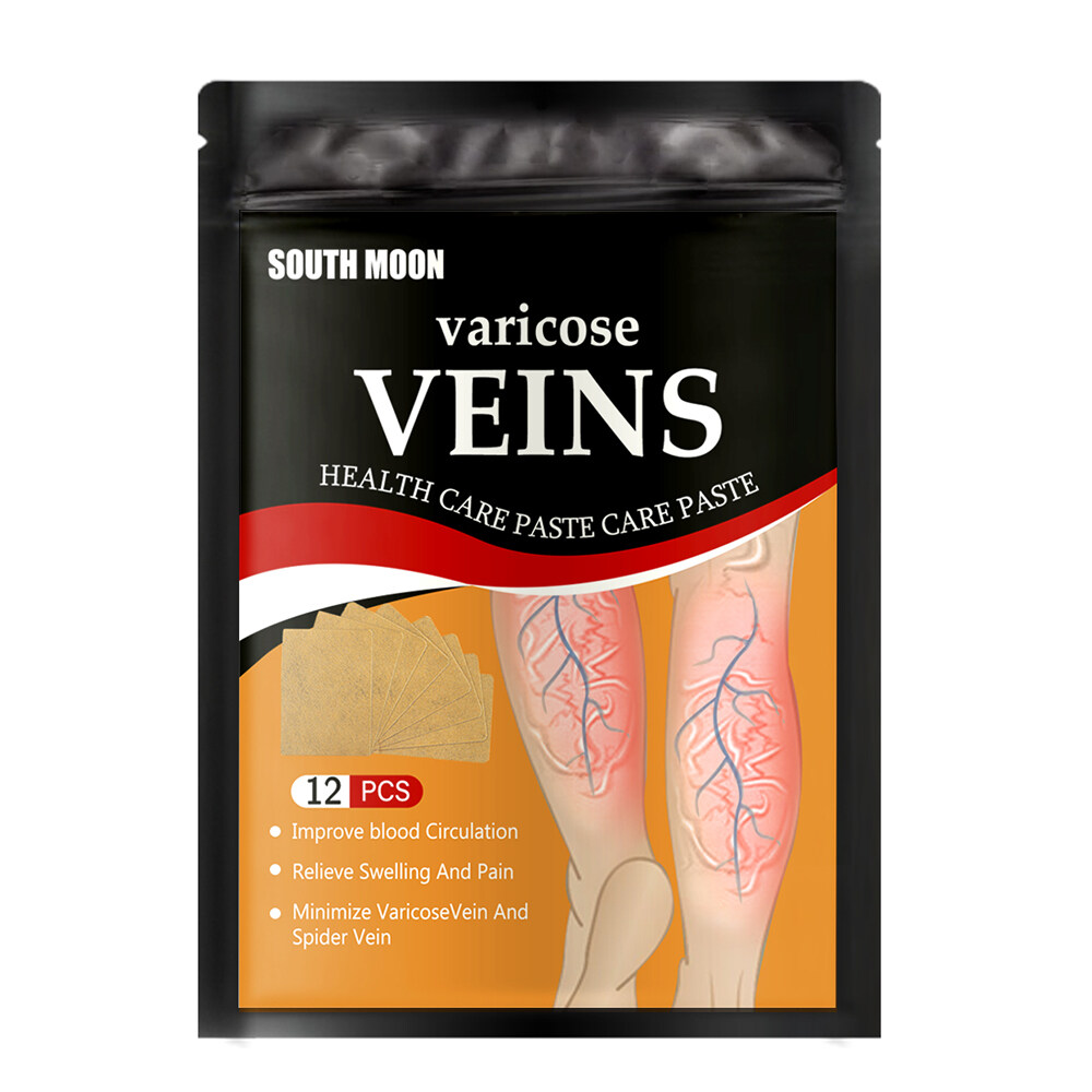 Hailicare 12Pcs Vein Health Patch Natural Herbs Cold Compresses Relieve Varicose Legs Blocked