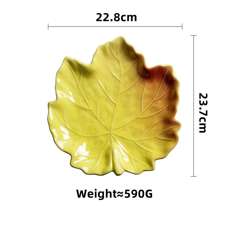 OMK Maple leaf shaped Ceramic plates and salad bowls