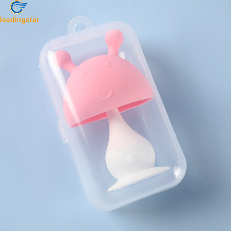 LEADINGSTAR Edible Silicone Baby Teether Mushroom Soothing Teether For Breast Feeding Baby
