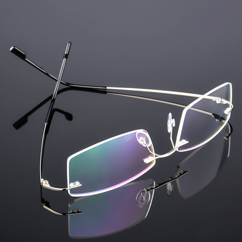 Gọng Kính Siêu Nhẹ Hợp Kim Titan, Thiển Cận Kính Mắt Khung Kính Quang Học Framess Hình Chữ Nhật, Với Thể Thay Thế Ống Kính