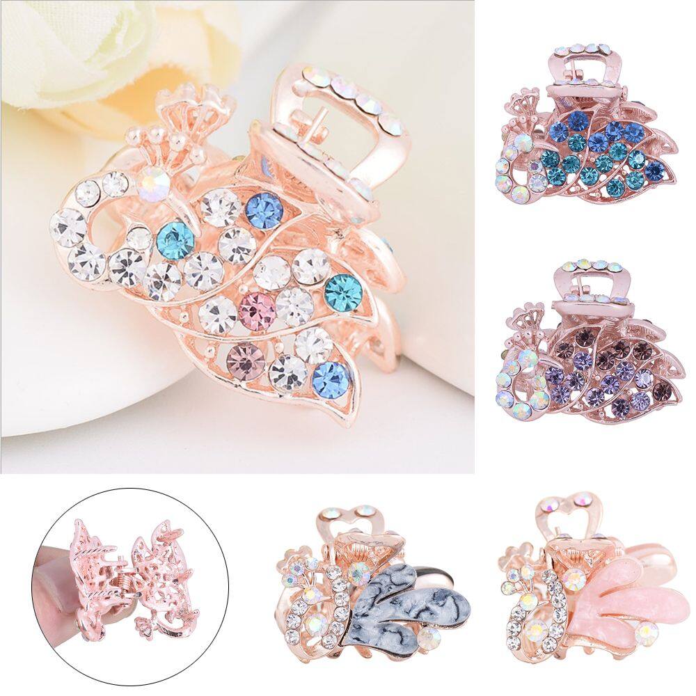 1pc Bow Hairpin Hairpin Hair Accessories Fashion Women Crystal Mini Rhinestone Crown Bow