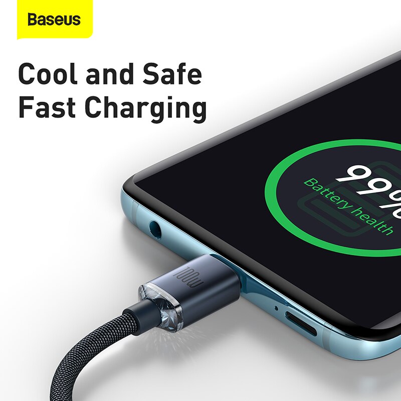 Baseus Cáp USB C Sang USB Type C 100W Cho Samsung Xiaomi PD Dây Sạc Nhanh Cho MacBook Pro Sạc Nhanh 4.0 USB