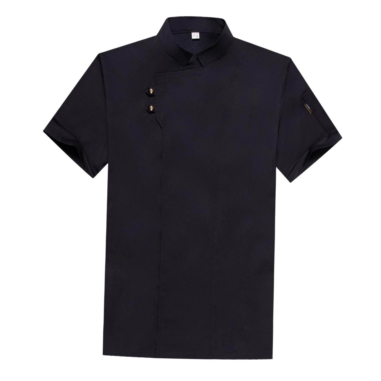 Serbery Short Sleeve Chef Coat Breathable Cool Ventable Mesh Back Not Easy to Pilling Soft Chef Jacket for Restaurants Dessert Shops Men
